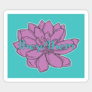 They/Them Pronoun - Succulent Magnet